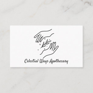 Modern minimal Boho Hands & Herb Apothecary Logo Visitekaartje