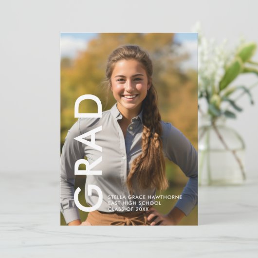 Modern Minimal Bold Grad  Aankondiging (Staand voorkant)