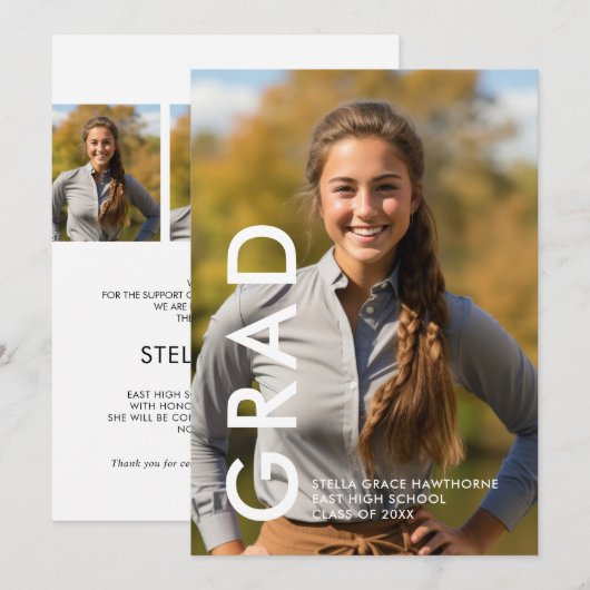 Modern Minimal Bold Grad  Aankondiging (Voorkant / Achterkant)