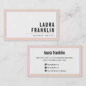 MODERN MINIMAL bold name op: zwarte roze Visitekaartje (Voorkant / Achterkant)