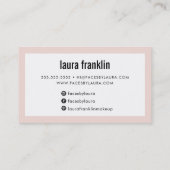 MODERN MINIMAL bold name op: zwarte roze Visitekaartje (Achterkant)