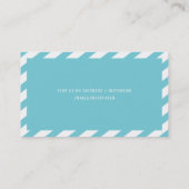 MODERN MINIMAL BORDER turquoise blauw roze wit Visitekaartje (Achterkant)