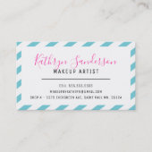 MODERN MINIMAL BORDER turquoise blauw roze wit Visitekaartje (Voorkant)