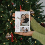 Modern Minimal Bourgogne Merry Typografie 2 Foto Feestdagenkaart<br><div class="desc">Dit kerstseizoen, word creatief met je kaart en kies er een die je unieke stijl weerspiegelt! Introductie van de Modern Minimal Bourgogne Merry Typography Photo Christmas Holiday Kaart: een feestelijk ontwerp met trendy Bourgogne "Merry Christmas" typografie naast twee favoriete familiefoto's, geaccentueerd door een feestelijke waterverf botanische spray. Het is de...</div>