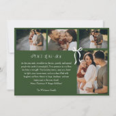 Modern Minimal Bow Merry Moments Photo Collage Feestdagenkaart (Achterkant)