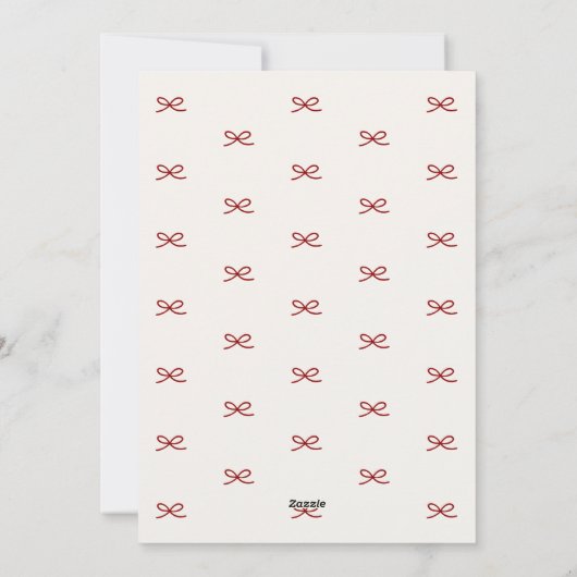 Modern Minimal Bow Six Photo Collage Christmas Feestdagenkaart (Achterkant)