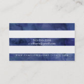 MODERN MINIMAL brede streep frisse waterverf marin Visitekaartje (Achterkant)