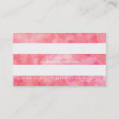 MODERN MINIMAL brede streep frisse waterverf roze Visitekaartje (Achterkant)