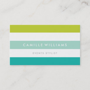 MODERN MINIMAL breed streep patroon helder kleurri Visitekaartje