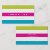 MODERN MINIMAL breed streep patroon helder kleurri Visitekaartje (Voorkant / Achterkant)