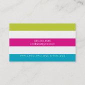 MODERN MINIMAL breed streep patroon helder kleurri Visitekaartje (Achterkant)