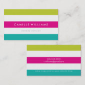 MODERN MINIMAL breed streep patroon helder kleurri Visitekaartje (Voorkant / Achterkant)