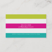 MODERN MINIMAL breed streep patroon helder kleurri Visitekaartje (Achterkant)