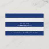 MODERN MINIMAL breed streep patroon marine blauw w Visitekaartje (Achterkant)