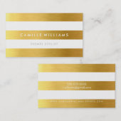 MODERN MINIMAL breed streeppatroon gouden folie lo Visitekaartje (Voorkant / Achterkant)