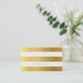 MODERN MINIMAL breed streeppatroon gouden folie lo Visitekaartje (Staand voorkant)