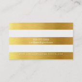 MODERN MINIMAL breed streeppatroon gouden folie lo Visitekaartje (Achterkant)