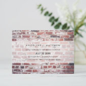 Modern & Minimal Bricks bruiloft Uitnodigen Kaart (Staand voorkant)