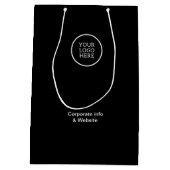 Modern Minimal Business Logo Zwart Bedrijfsinfo Medium Cadeauzakje (Achterkant)