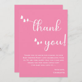 Modern Minimal Butterfly Calligraphy Baby shower Bedankkaart