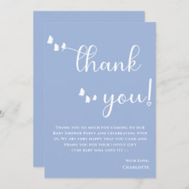 Modern Minimal Butterfly Calligraphy Baby shower Bedankkaart