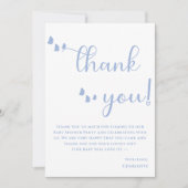 Modern Minimal Butterfly Calligraphy Baby shower Bedankkaart (Voorkant)