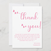 Modern Minimal Butterfly Calligraphy Baby shower Bedankkaart (Voorkant)