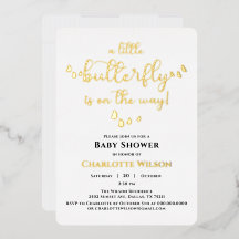 Modern Minimal Butterfly Calligraphy Baby shower