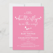 Modern Minimal Butterfly Calligraphy Baby shower Kaart (Voorkant)