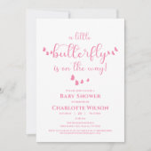 Modern Minimal Butterfly Calligraphy Baby shower Kaart (Voorkant)