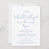 Modern Minimal Butterfly Calligraphy Baby shower Kaart (Voorkant)