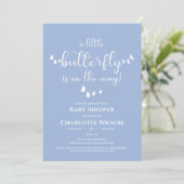 Modern Minimal Butterfly Calligraphy Baby shower Kaart (Staand voorkant)