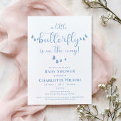 Modern Minimal Butterfly Calligraphy Baby shower Kaart