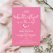 Modern Minimal Butterfly Calligraphy Baby shower Kaart