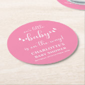 Modern Minimal Butterfly Calligraphy Baby shower Ronde Kartonnen Onderzetter (Gebogen)