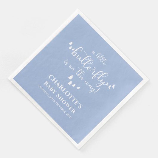 Modern Minimal Butterfly Calligraphy Baby shower Servet (Hoek)