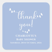 Modern Minimal Butterfly Calligraphy Baby shower Vierkante Sticker (Voorkant)