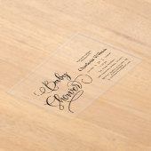 Modern Minimal Calligraphy Baby shower Acryl Uitnodigingen (Laagn)