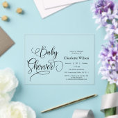 Modern Minimal Calligraphy Baby shower Acryl Uitnodigingen (Insitu (Huwelijk))