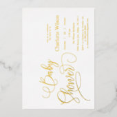 Modern Minimal Calligraphy Baby shower Folie Uitnodiging (Voorkant)