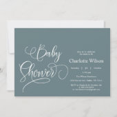 Modern Minimal Calligraphy Baby shower Kaart (Voorkant)