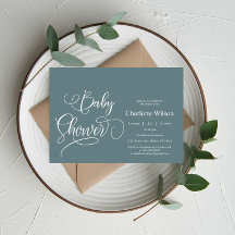 Modern Minimal Calligraphy Baby shower