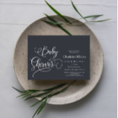 Modern Minimal Calligraphy Baby shower Kaart