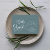 Modern Minimal Calligraphy Baby shower Kaart