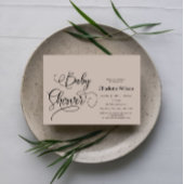 Modern Minimal Calligraphy Baby shower Kaart