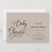 Modern Minimal Calligraphy Baby shower Kaart (Voorkant)