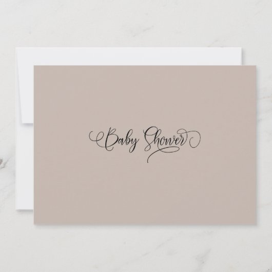 Modern Minimal Calligraphy Baby shower Kaart (Achterkant)