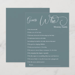 Modern Minimal Calligraphy Baby shower Raad eens w