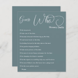 Modern Minimal Calligraphy Baby shower Raad eens w