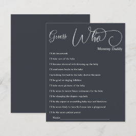 Modern Minimal Calligraphy Baby shower Raad eens w